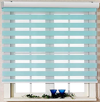 Foiresoft Custom Cut to Size, [Winsharp Basic, Mint, W 35 x H 64 inch] Zebra Roller Blinds, Dual Layer Shades, Sheer or Privacy Light Control, Day and Night Window Drapes, 20 to 103 inch Wide