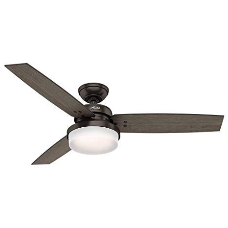 Hunter 52" Sentinel Premier Bronze Ceiling Fan with Light with Handheld Remote