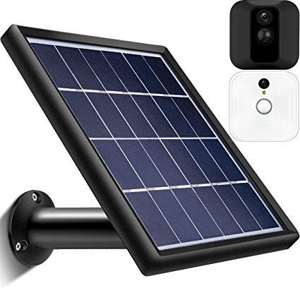 Solar Panel Compatible with Blink Indoor Outdoor XT Security Camera, Waterproof Continuously Power, Adjustable Mount, 12ft/ 3.6 m Cable (Cam Not Included) (Black)