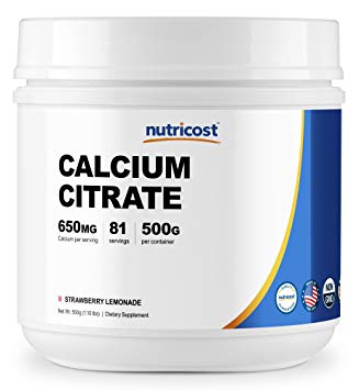 Nutricost Calcium Citrate Powder (500 Grams) (Strawberry Lemonade)