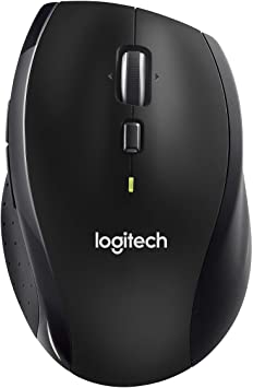 Logitech M705 Wireless Marathon Mouse for PC - Long 3 Year Battery Life, Ergonomic Shape with Hyper-Fast Scrolling and USB Unifying Receiver for Computer and Laptop - Black