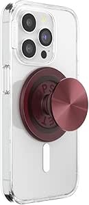 PopSockets Phone Grip Compatible with MagSafe, Phone Holder, Wireless Charging Compatible - Alum Radial Oxblood