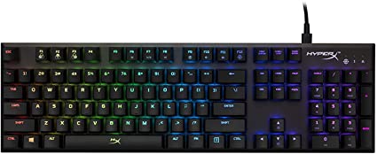 HyperX HX-KB1SS2-US Alloy FPS RGB - Mechanical Gaming Keyboard - Compact Form Factor - Software-Controlled Light & Macro Customization - Fast & Linear - Silver Speed Switches