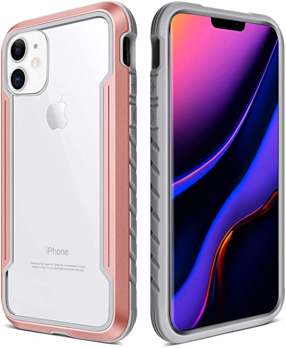 iPhone 11 Case, Heavy Duty [Military Grade] Shockproof Drop Protection Case for Apple iPhone 11 6.1 Inch (2019) (Rose Gold)
