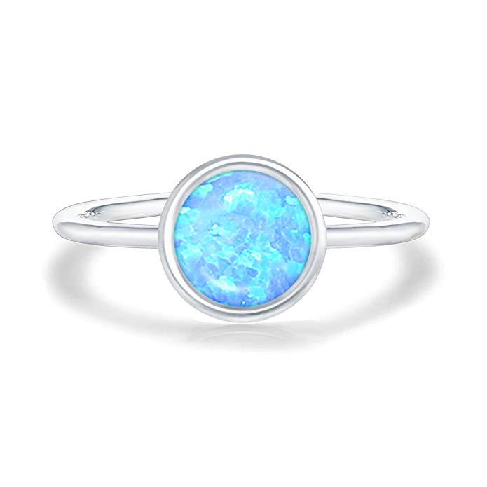 PAVOI 14K Gold Plated Adjustable Created Opal Ring