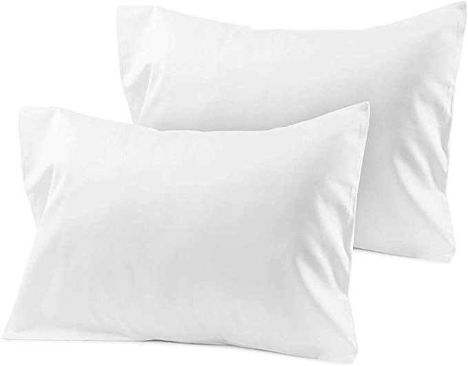 Travel Pillow Case 14X20 Size Set of 2 PC Envelope Closure Toddler Pillowcase 600 Thread Count 100% Egyptian Cotton Travel Pillow Covers 14 x 20 ,White Solid