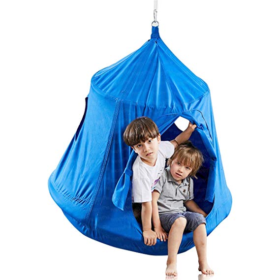 Kids Outdoor Waterproof Play Tent Hanging Hammock with Lights String