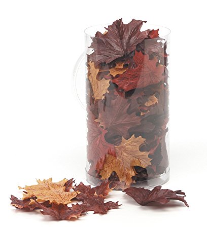 Darice 1620-99 100-Piece Maple Leaf Decor in a Canister, Brown