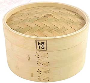 Eco-friendly 2 Tier with lid Bamboo steamer with lid, 30cm, 11.8"