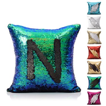 18 Inch Mermaid Europe Luxurious Sequin Pillow Cover (Mermaid Tail)