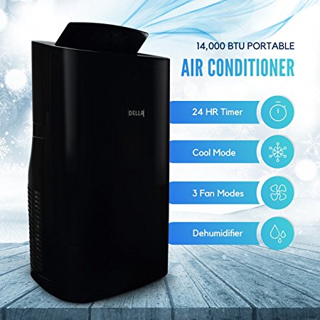 Della 14000 BTU 4-in1 Portable Air Conditioner Fan Cooling Dehumidifier Cool LED with Remote Control