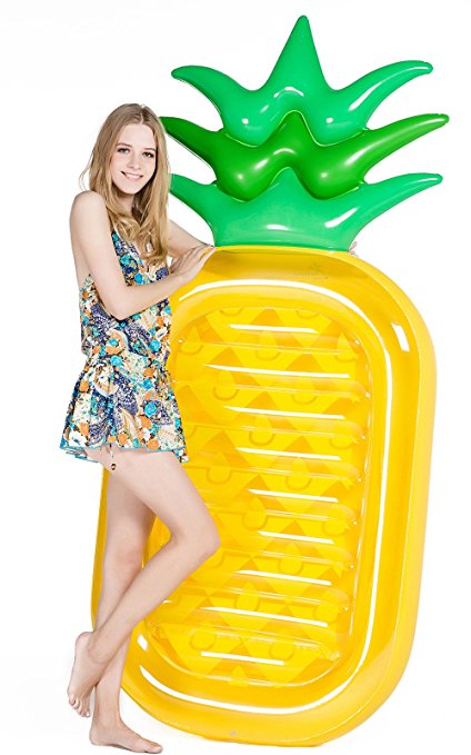 Jasonwell Giant 76" Pineapple Pool Party Float Raft, Inflatable Floatie Lounge /Pool Loungers Toy for Adults & Kids