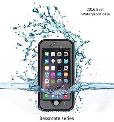iPhone 6s/6 Waterproof Case, Bessmate (TM) iPhone 6 Underwater Protection Shockproof SnowProof DustProof Cover with Viewing Kickstand Fingerprint Recognition Touch ID for iPhone 6/ 6s 4.7inch (Black)