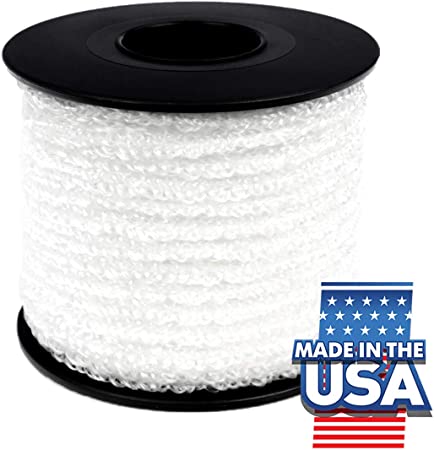 Atwood Rope MFG 1/4in 21.6 Yards / 65 feet Plush White Round Sewing Elastic | Elastic Cord for Sewing | Braided Elastic | Elastic for Masks | Tela para Mascarillas (1/4)