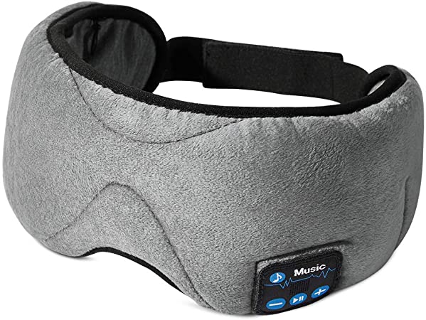 ESR Bluetooth Sleep Headphones, Sleep Mask/Eye Mask with Wireless Bluetooth 5.0 Headphones, Soft & Comfortable with Adjustable Strap, for Sleeping, Napping, Yoga, and Travel, Washable, Grey