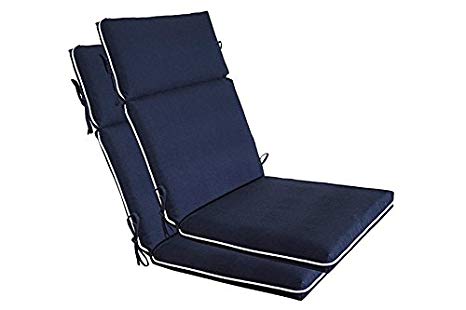 Bossima Indoor/Outdoor Navy Blue High Back Chair Cushion, Spring/Summer Seasonal Replacement Cushions.Set of 2,