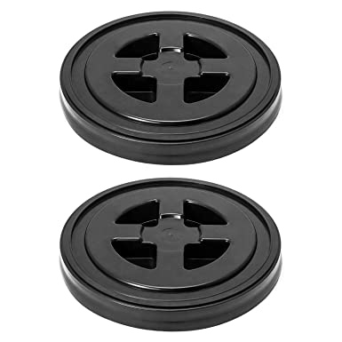 QWORK 5 Gallon Screw Seal Lids for Plastic Bucket (Two Lids)