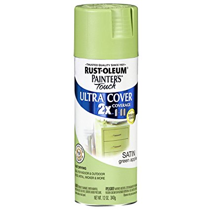 Rust-Oleum 249077 Painter's Touch Multi Purpose Spray Paint, 12-Ounce, Satin Green Apple