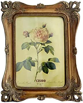 CISOO Vintage Picture Frame 5x7 Antique Photo Frame Table Top Display and Wall Hanging Home Decor (Bronze)