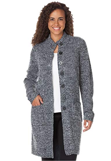 Woman Within Plus Size Marled Sweater Jacket