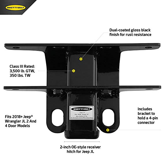 Smittybilt JH46 Trailer Receiver Hitch for 2018  Jeep Wrangler JL