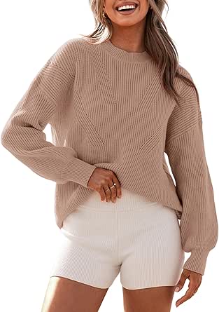 BTFBM Women's Casual Long Sleeve Pullover Sweaters Crew Neck Oversized Ribbed Knit 2024 Fall Winter Sweater Jumper Tops