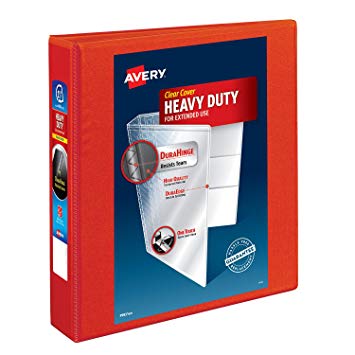 Avery  Heavy Duty View 3 Ring Binder, 1.5"One Touch EZD Ring, Holds 8.5" x 11" Paper, 1 Red Binder (79171)