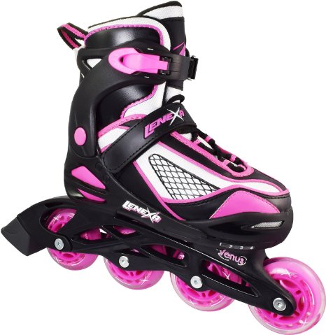 Girls Lenexa Venus Black & Pink Adjustable Inline Skates