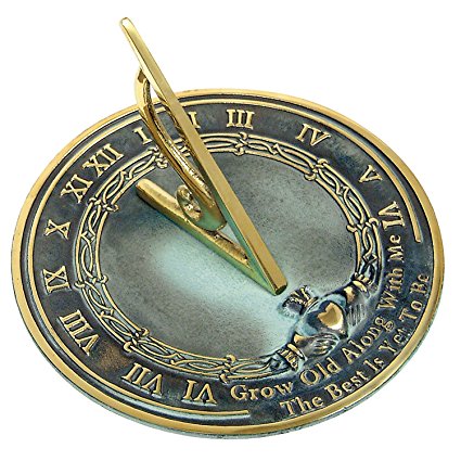 Rome RM2308 Brass Sundial "Grow Old With Me"