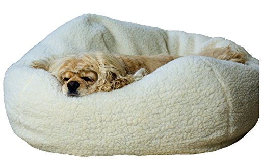 Carolina Pet Company White Sherpa Puff Ball Dog Bed
