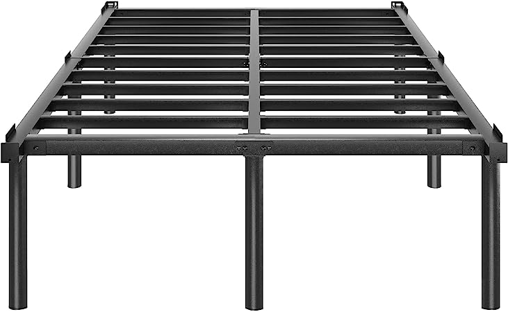 HAAGEEP Metal Bed Frame King Size - 20 Inch Platform Bedframe No Box Spring Needed High Heavy Duty Base para Cama Black