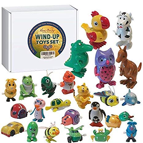 Wind Up Toys for Kids – Assorted 24pc Children Gift Pack – Bulk Wind-Up Toys for Party Favors, Birthday Goody Bags, Game Prizes, Toy Chests, School Awards – Mix of Big & Small Toys for Girls and Boys