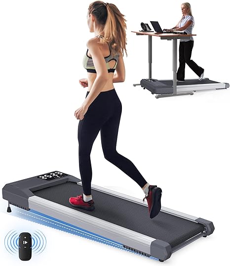 Walking Pad Treadmill with Incline, Standing Under Desk Treadmill 300lbs Capacity 2.5HP Cardio Training, Portable Easy to Use and Move, Works with ZWIFT KINOMAP WELLFIT Apps, No Subscription Fees