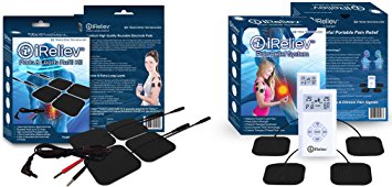 iReliev TOP-BEST TENS Massager Unit & (20) Electrode Pad Bundle for Pain Relief, Joint or Muscle Pain. 100% Satisfaction or $$ Back! 2 Year Warranty. Powerful Portable Dual Channel TENS Device, Credit Card Size. Delivers Relaxing Massage-like Impulses for Drug Free Electrotherapy Relief.