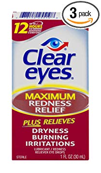 Clear Eyes | Maximum Redness Relief Eye Drops | 1 FL OZ | Pack of 3
