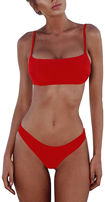 MiYang Padded Push up Brazilian Thong Bikini Sets Two Piece Swimsuit for Women