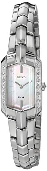 Seiko Women's Tressia Solar Silvertone Watch with Diamond Accents