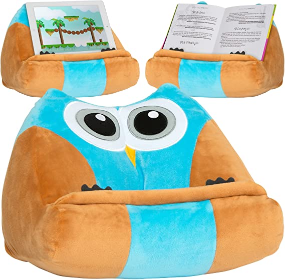 CuddlyReaders Book iPad Tablet Holder Novelty eReader Rest Sofa Pillow Stand Gift Idea - Owliver