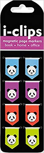 Panda i-Clips Magnetic Page Markers (Set of 8 Magnetic Bookmarks)