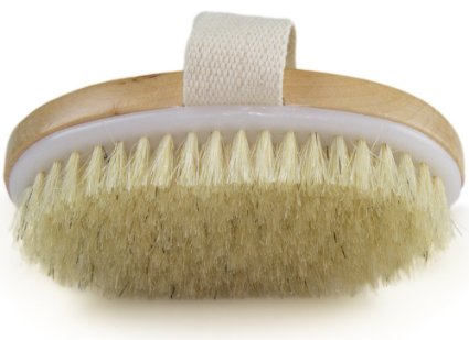 Dry Skin Body Brush - Improves Skins Health And Beauty - Natural Bristle - Remove Dead Skin And Toxins Cellulite Treatment  Improves Lymphatic Functions Exfoliates Stimulates Blood Circulation
