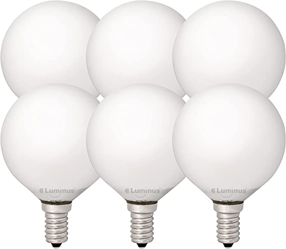 Luminus 4W LED 350 Lumens G16 E12 Base Dimmable White Bulb 5000K, 6-Pack