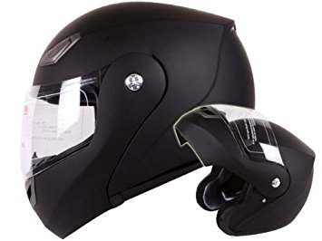 Modular Flip-up Motorcycle Helmet Matte Flat Black DOT #936 (XL)