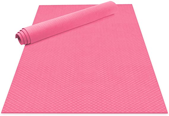 Odoland Large Yoga Mat 72'' x 48'' (6'x4') x 6mm for Pilates Stretching Home Gym Workout, Extra Thick Non Slip Eco Friendly Fitness Exercise Mat with Carry Strap (3 Sizes)