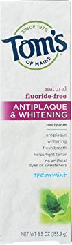 Tom's of Maine Antiplaque and Whitening Fluoride-Free Toothpaste, Spearmint