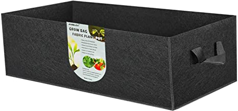 ANGELIOX 1 Pack 38 Gallon Grow Bags, 400g Thickened Nonwoven Fabric Raised Garden Bed Square Flower Planter Containers for Carrot Onion,Flowers,Fruit/Growing Pots with Handles(120x60x20cm)