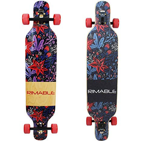 RIMABLE Canadian Maple Freeride Concave Deck Longboard (Drop-Through,42Inch)