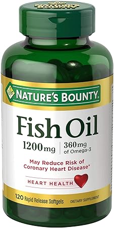 Nature's Bounty F.ish Oil, Supports Heart Health, 1200 Mg - 120 Ct - Rapid Release Softgels-.