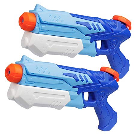 D-FantiX Water Guns 2 Pack, Super Water Blaster Soaker Squirt Guns High Capacity Summer Swimming Pool Beach Party Favors Water Outdoor Fighting Toy for Kids Adults Boy Girl