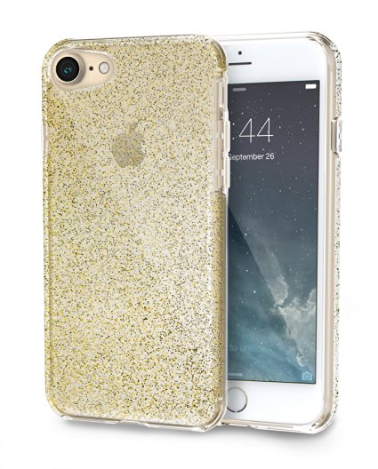 Silk iPhone 7 Glitter Case - PureView for iPhone 7 [Ultra Slim Fit Clear Sparkle Cover] - Champagne Gold