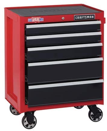 Craftsman 26" x 18" Red & Black 5-Drawer Rolling Tool Cabinet